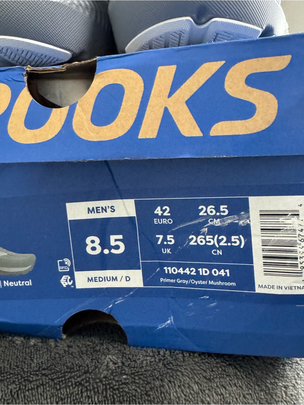 Brooks Ghost 17 Men’s 8.5 D Gray Running Shoes New With Box - Picture 6 of 10